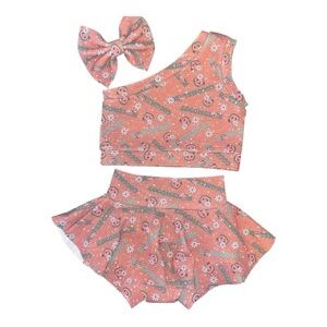 Cocomelon One-Shoulder Top, Skirt & Bow Set